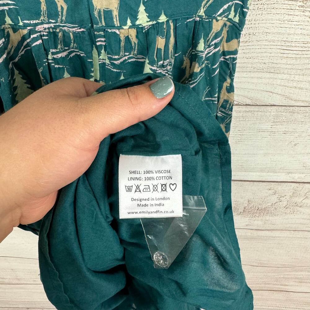 Teal Print Fit-and-Flare Dress - Brand Unknown - Picture 9 of 10